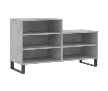 Vidaxl mueble zapatero madera contrachapada gris hormigón 102x36x60 cm