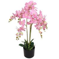 planta artificial con macetero para orquideas 75 cm rosa dec021907