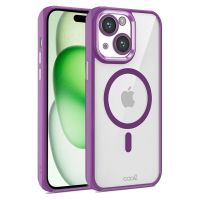 cool carcasa magnetica con borde violeta para iphone 15 plus