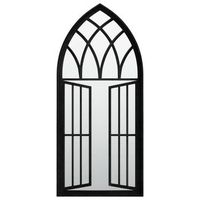 espejo de jardin hierro negro para exterior 100x45 cm vidaxl
