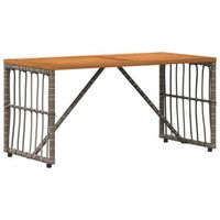 mesa de jardin  mesa de exterior gris 80 x 40 x 40 cm acero y poliratan