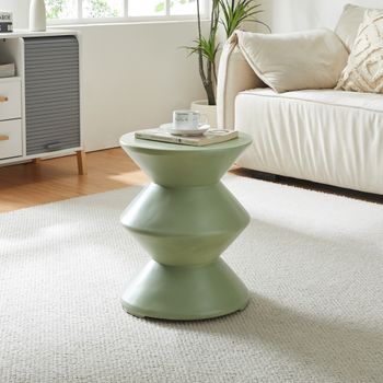 Mesa Auxiliar Kyppeslo 47xø37 Cm Hormigón - Verde Menta [en.casa]