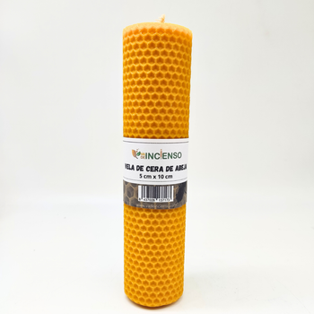 Vadeincienso - Velas Cera de Abeja Española 100% Original y Natural Hechas a Mano 5x10 cm para Meditación y Relajación