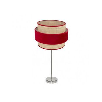 Sobremesa Alto Reyes 1xe27 Niquel/natural-rojo 64x30x30 Cm