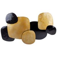 decoracion de pared de metal negro dorado 80 x 48 cm abstracto geometrico hafnium