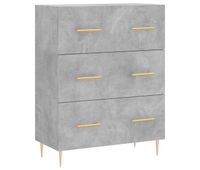 aparador - mueble de almacenamiento de madera de ingenieria gris hormigon 695x34x90 cm es3333