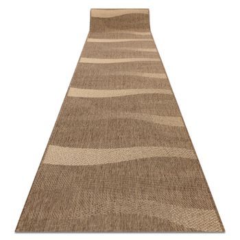 Alfombra De Pasillo Sizal Floorlux Modelo 20212 Color Café/color Maí 70x180 Cm