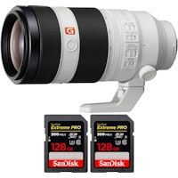 FE 100-400mm f/4.5-5.6 GM OSS + 2 SanDisk 128GB Extreme PRO UHS-II SDXC 300 MB/s + PDF  pulgadas pulgadas20 TÉCNICAS