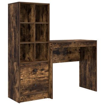 Escritorio Roble Ahumado 125,5 X 40 X 127 Cm 2 Uds. Vidaxl