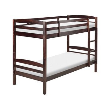 Litera De Madera De Pino Marrón Oscuro 90 X 200 Cm Listones Habitación Infantil Regat