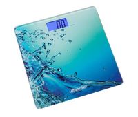 mesko ms8156 bascula de bano digital alta precision 150kg cristal diseno pantalla lcd apagado automatico  azul