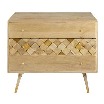 Cómoda de 3 cajones de mango macizo de 95 cm