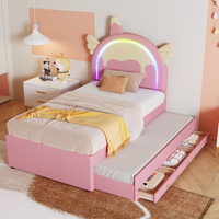 cama nido infantil unicornio rosa 90x200 cm pu