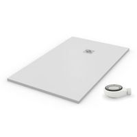 plato de ducha natural blanco - 120x160cm - resina con cargas minerales