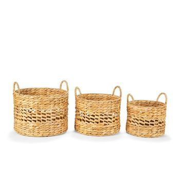 Set 3 Cestas Jacinto Agua Ø35x33