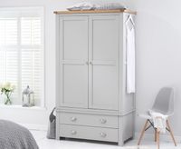 somerset oak and grey two door two drawer wardrobe