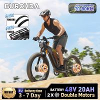 burchda nueva rx80 bicicleta electrica todoterreno con potentes motores duales bateria de litio de 48v20ah neumaticos gruesos de 26 pulgadas y 40 bicicleta electrica de montana para adultos