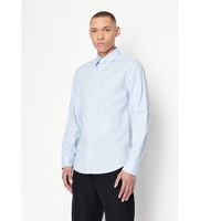 ax armani exchange para hombre 8nzcgbz8anz0536 camisa sport oxford azul xxl casual algodon manga larga