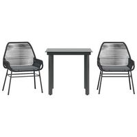 set comedor jardin 3 pzas cojines ratan sintetico vidrio negro cfw422685