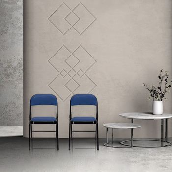 Silla de piel sintética  azul