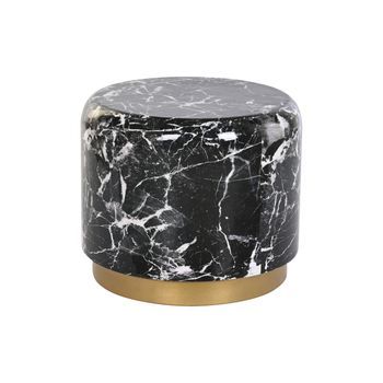 Mesita Auxiliar Hierro 50x50x45 Simil Marmol Negro