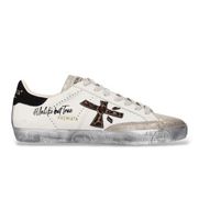premiata para mujer stevend zapatillas de piel stevend blanco 41 plano cordones casual