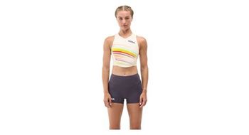 Sujetador deportivo hoka race day crop bra blanco mujer