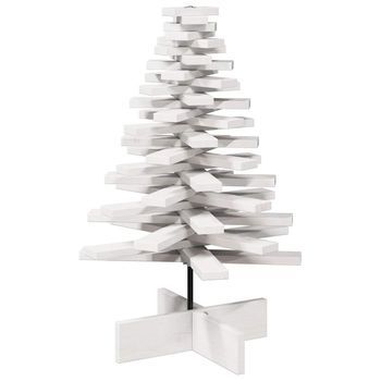 Árbol Navidad De Adorno Madera Maciza Pino Blanco 80 Cm Vidaxl