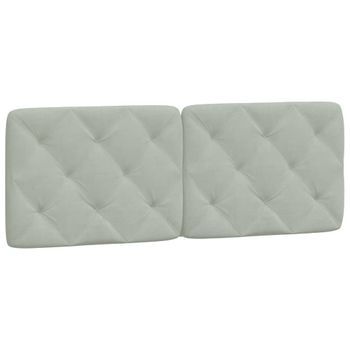 Cabecero Cama Mueble De Dormitorio De Cama Acolchado Terciopelo Claro 140 Cm Gris M02_0004452