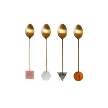 Cucharas con extremo acrílico multicolores - lote de 4