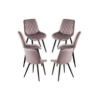 pack 6 sillas min terciopelo de terciopelo 874540 cm - gris