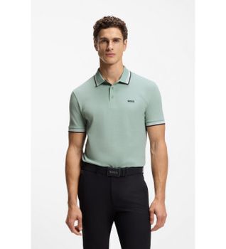 BOSS para hombre. 50469055 Polo Paddy verde (S), Casual, Algodón, Manga corta