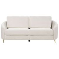 sofa 3 plazas patas metal retro tapizado de tela beige claro trosa