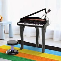 piano infantil microfono 37 teclas teclado electronico homcom negro
