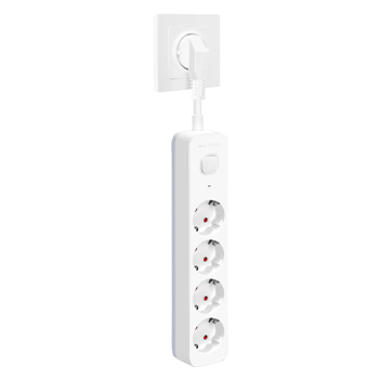 Aigostar Regleta Enchufe, Alargador Enchufe de 4 Tomas, Enchufe Multiple Regleta con Interruptor, Blanco