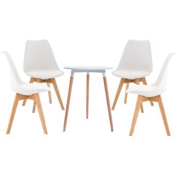 Juego De Comedor Lamalie Madera Blanco Clp