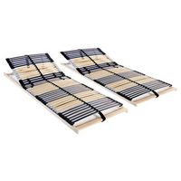somieres de laminas con 42 listones 7 zonas 2 uds 90x200 cm vidaxl