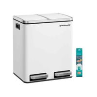 cubo de basura de 2 x 15 l blanco