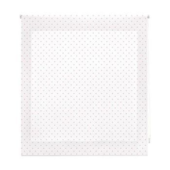 Estor Enrollable Premium - Estor Enrollable Tamaño 150x180 - Estor Premium Color Blanco Con Motas Rosas | Blindecor