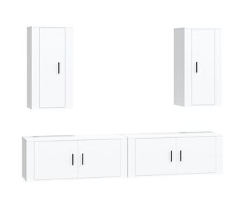 Set de muebles para tv 4 piezas madera contrachapada blanco