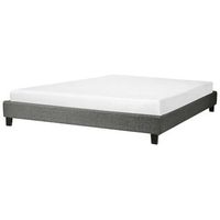 cama tapizada gris 180 x 200 cm con somier sin cabecero roanne