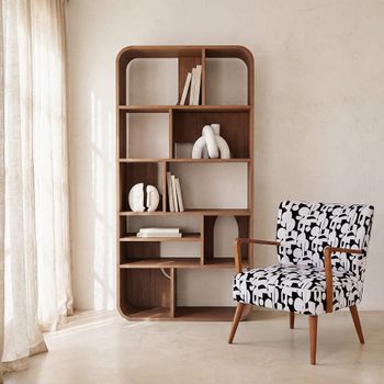 Estantería de acacia maciza de 6 estantes 90 cm