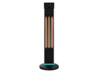 calefactor - cecotec readywarm 2000 power tower 2000w tecnologia halogena 3 potencias mando a distancia y display uso exterior negroplata