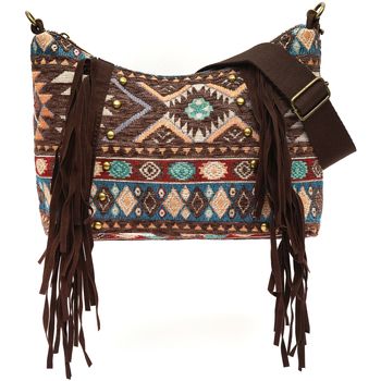 Misako Bandolera Vana bolso bandolera jacquard con flecos para mujer