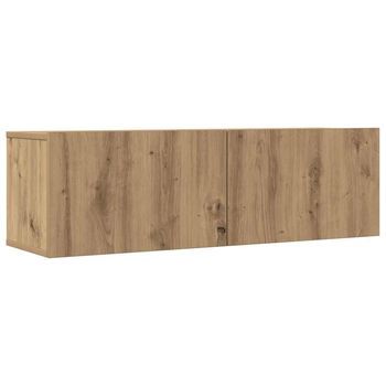 Muebles Para Tv | Mueble De Salón | Gabinete De Tv De Pared 2 Uds Roble Artesanal 100x30x30 Cm