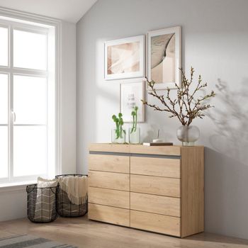 Cómoda efecto madera roble 114x35x75cm