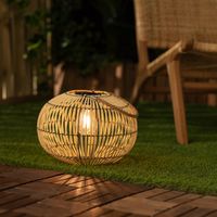 ledkia lampara de mesa solar led ratan sipur exterior