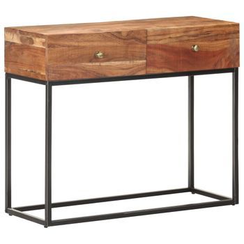 Mesa Consola De Madera De Acacia Rugosa 90x35x75 Cm Vidaxl