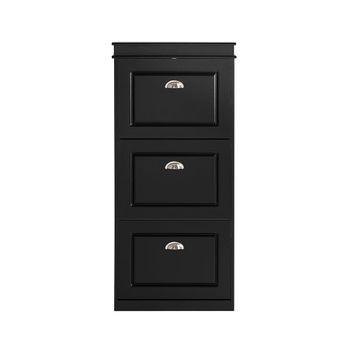 Zapatero con 3 puertas abatibles mdf negro