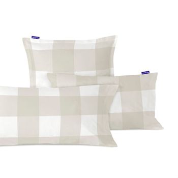 Gingham Funda de almohada Beige